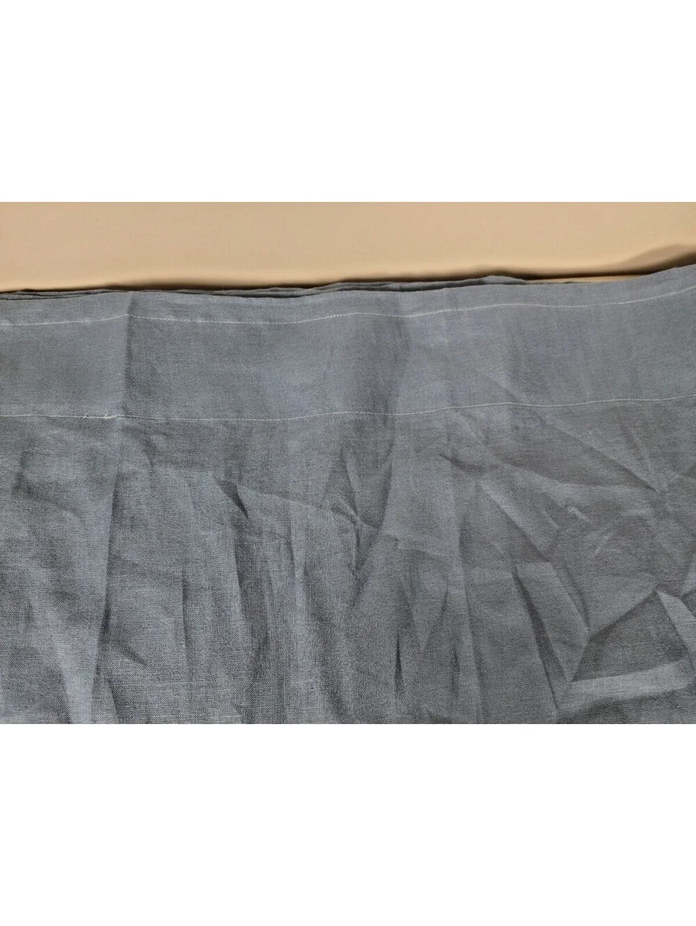 IKEA Aina Solid Blue 100% Linen Pair of Curtains 57 X 98